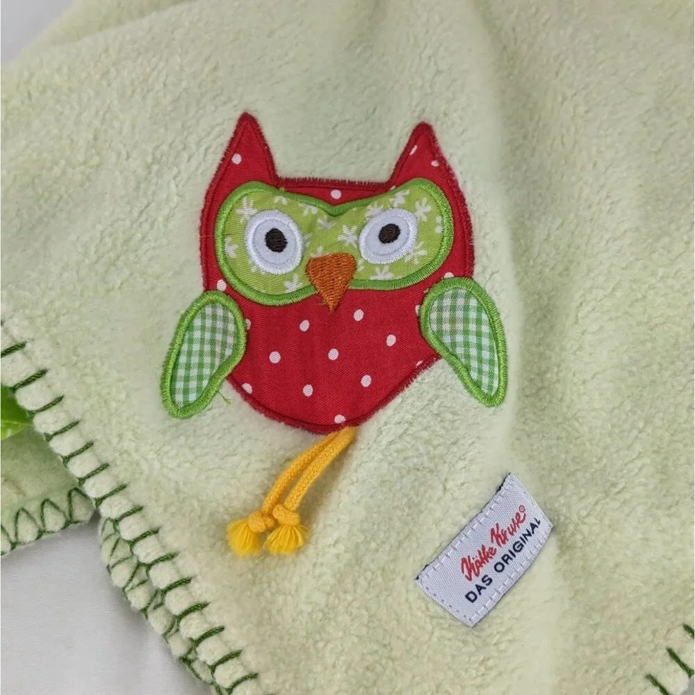 Kathe Kruse Green Fox Lovey Red Polka Dot Owl Baby Security Blanket DAS Original - Picture 3 of 8